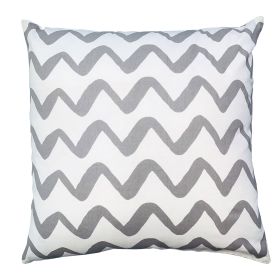 20 x 20 Accent Throw Pillow; Simple Chevron Pattern; Gray; White